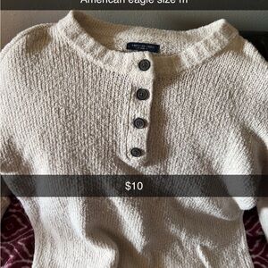 American Eagle Outfitters Cream Sweater